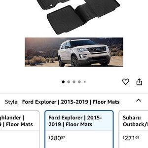 Ford Explorer Black Floor Mats
